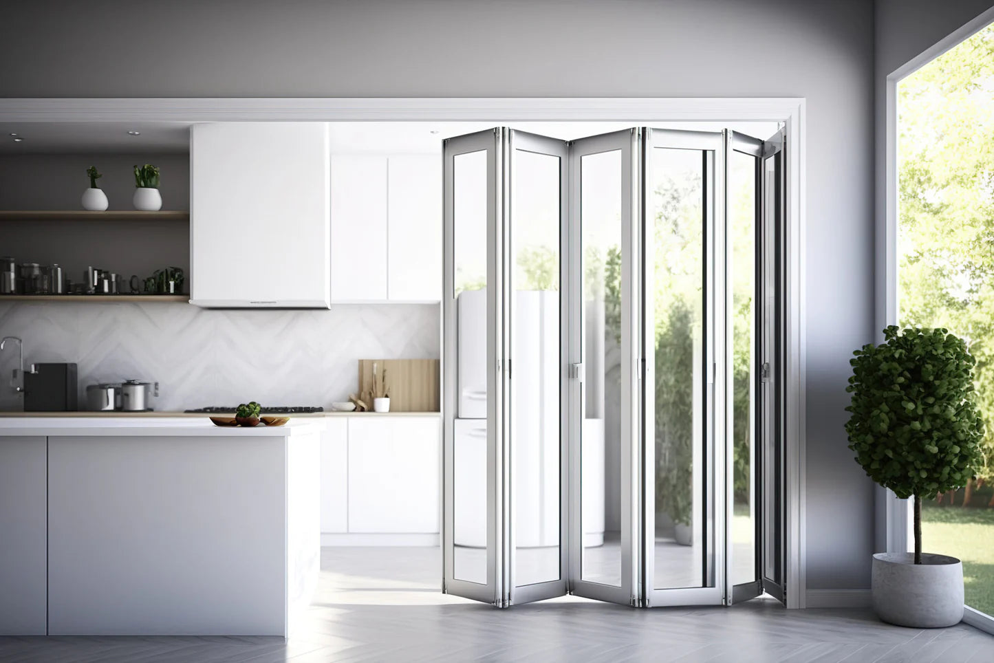 192"x 80" Custom Energy Efficient Aluminum Bifold Door